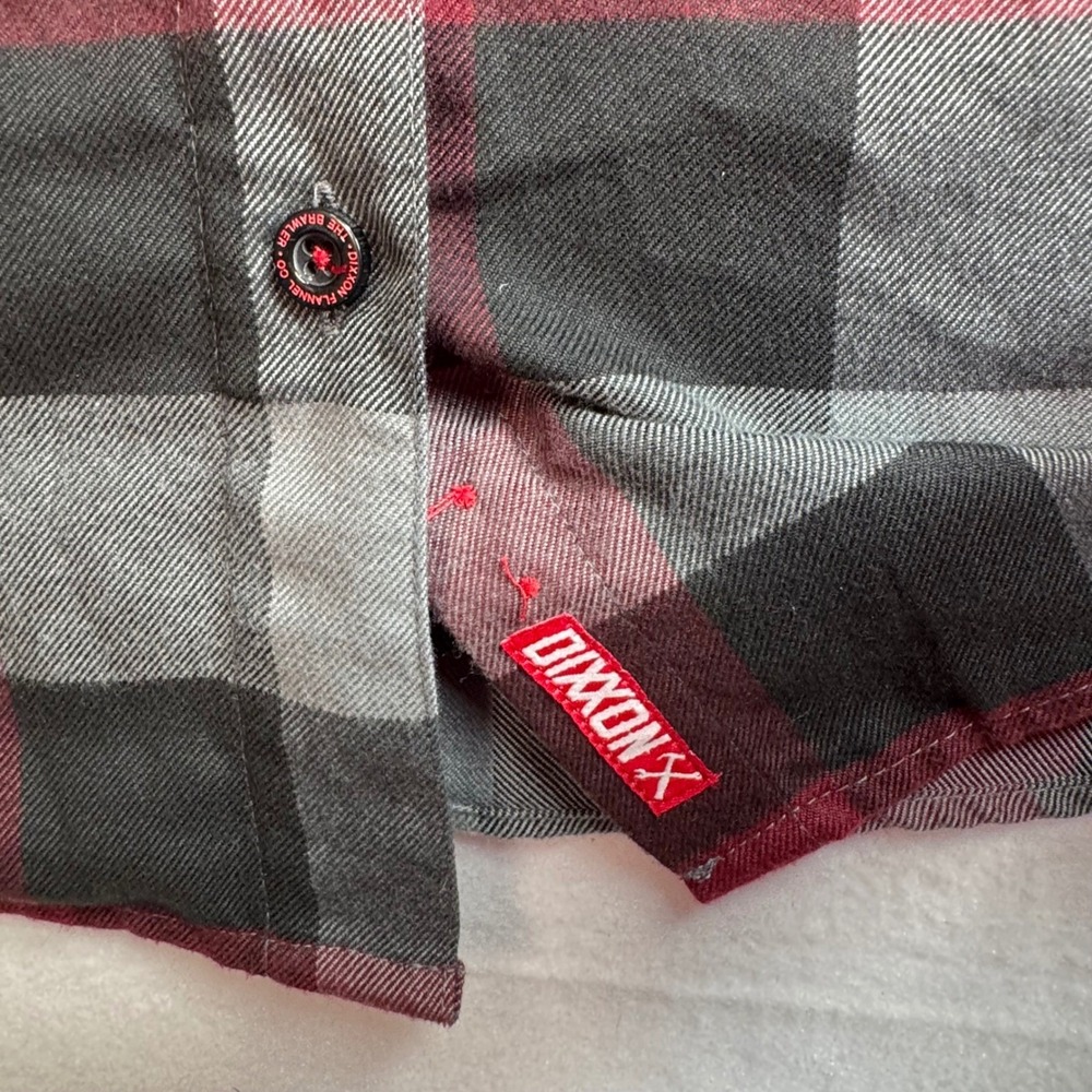 Dixxon Flannel Co The Brawler Womens XL Red Black Grey Plaid Button Up Shirt L/S - Picture 10 of 10